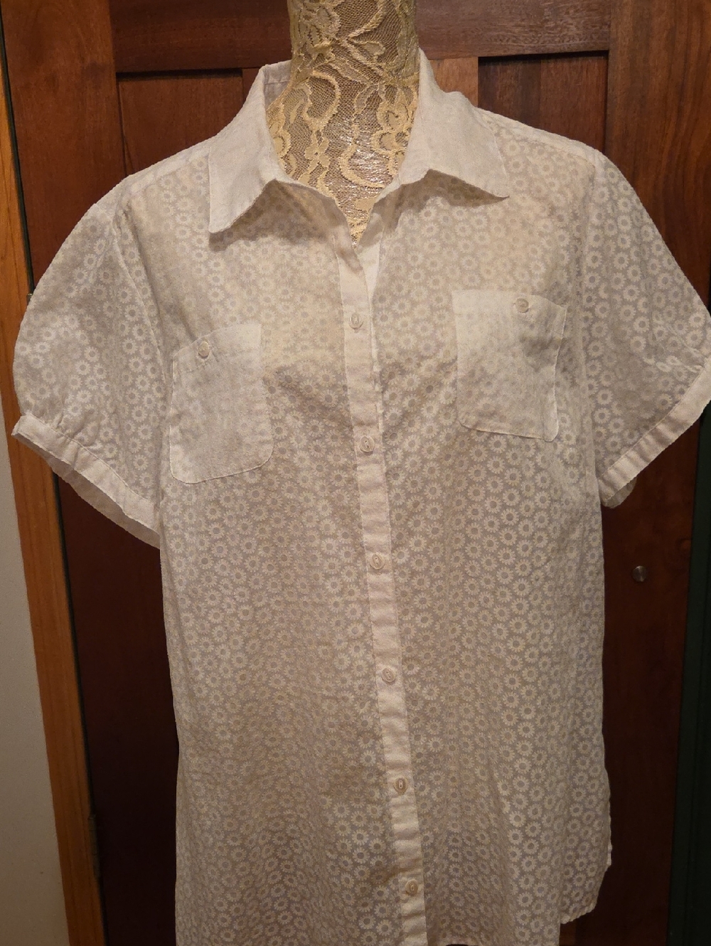 1X White Button-Up Shirt